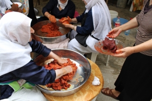 Druze Women Preparing Food for Feast