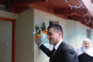 Groom Marks His New Home